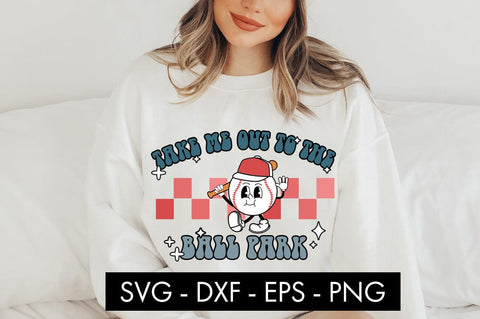 Retro Baseball Take Me Out To The Ball Park SVG PNG Cut file SVG Freeling Design House 