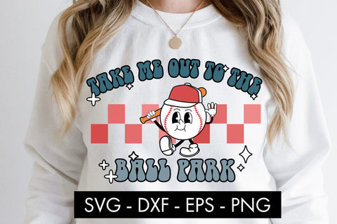 Retro Baseball Take Me Out To The Ball Park SVG PNG Cut file SVG Freeling Design House 