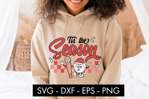 Retro Baseball Tis' The Season SVG PNG Cut file SVG Freeling Design House 