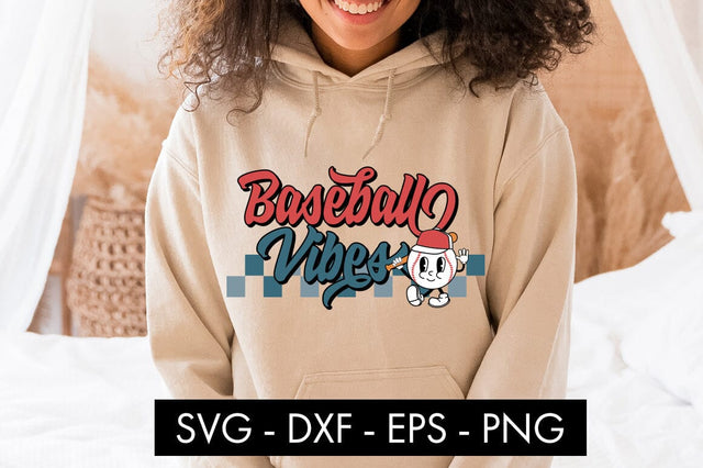 Retro Baseball Vibes SVG PNG Cut file SVG Freeling Design House 