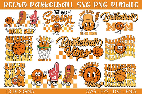 Retro Basketball SVG Bundle PNG Cut file SVG Freeling Design House 