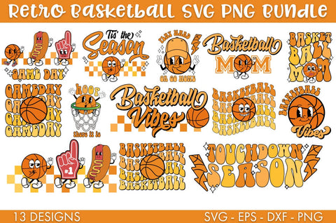 Retro Basketball SVG Bundle PNG Cut file SVG Freeling Design House 