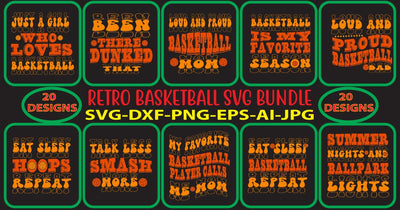 Retro Basketball SVG Bundle SVG Syaman 