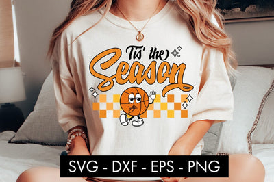 Retro Basketball Tis' The Season SVG PNG Cut file SVG Freeling Design House 
