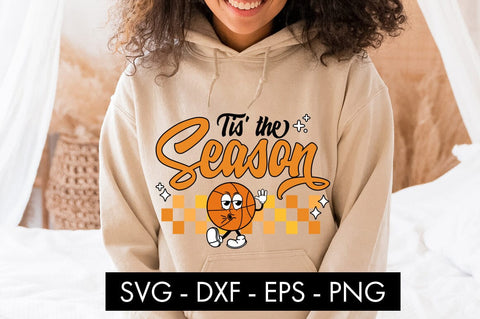 Retro Basketball Tis' The Season SVG PNG Cut file SVG Freeling Design House 