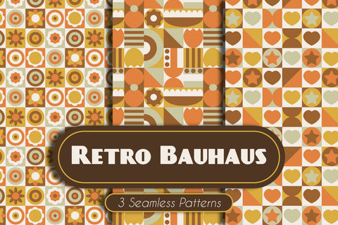 Retro Bauhaus Seamless Patterns Digital Pattern Rin Green 