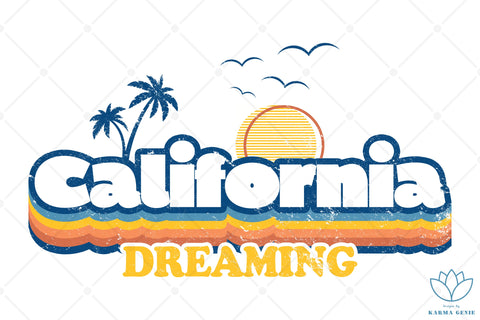 Retro Beach - California Dreaming - SVG PNG Graphic Sublimation SVG Karma Genie Graphics 
