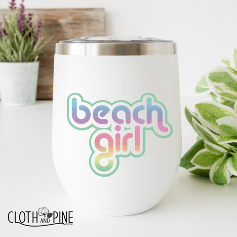 Retro Beach Girl SVG Cloth and Pine Designs 