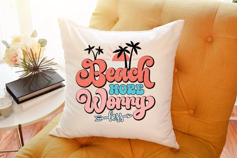 Retro Beach More Worry Less PNG Sublimation Sublimation designartist 