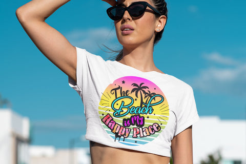 Retro Beach Sublimation PNG Summer Quote Palm Trees Sublimation OrangeBrushStudio 