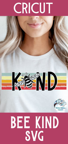 Retro Bee Kind SVG SVG Wispy Willow Designs 