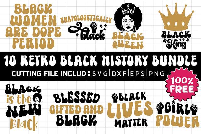 Retro Black History Svg Bundle SVG md faruk hossain 
