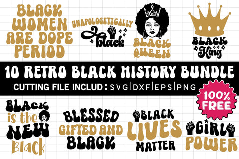 Retro Black History Svg Bundle SVG md faruk hossain 