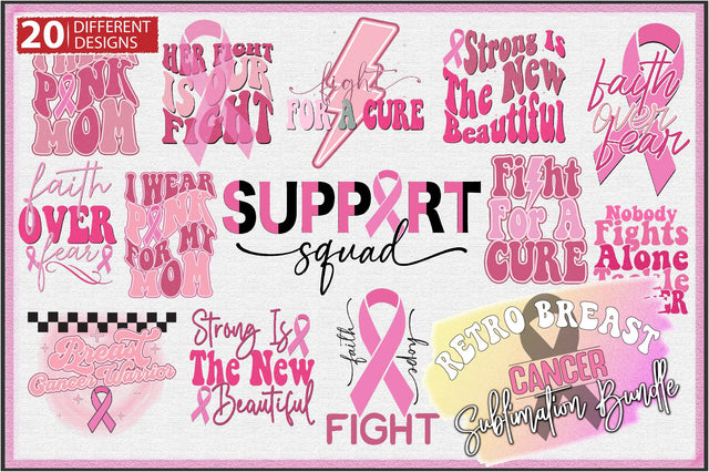 Retro Breast Cancer Sublimation Bundle Sublimation Creativeart88 