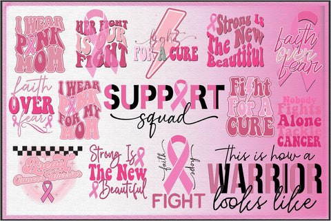 Retro Breast Cancer Sublimation Bundle Sublimation Creativeart88 