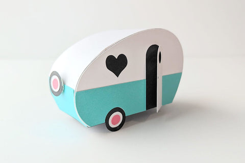 Retro Camper RV Gift Box SVG 3D Paper Risa Rocks It 