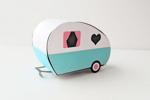 Retro Camper RV Gift Box SVG 3D Paper Risa Rocks It 