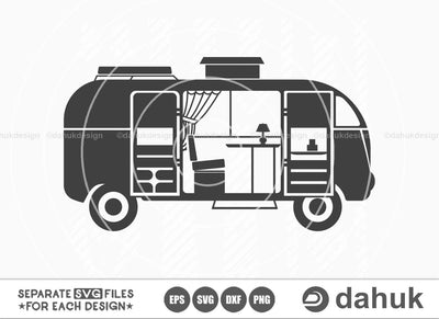 Retro Camping Car SVG, Camping Vector, Caper svg, Camping car svg, Camp car, Camp car clipart, Camp Sign, Camp Trailer svg, eps, dxf, Png SVG dahukdesign 