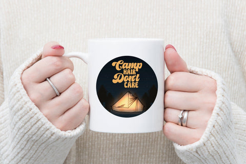Retro Camping PNG - Camp Hair Don't Care Sublimation CraftLabSVG 