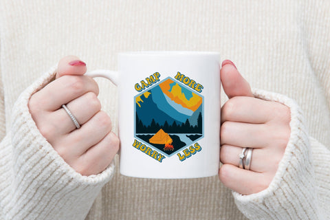 Retro Camping PNG | Camp More Worry Less Sublimation CraftLabSVG 