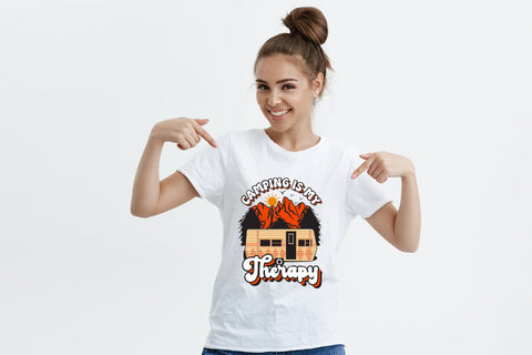 Retro Camping PNG, Camping is My Therapy Sublimation CraftLabSVG 