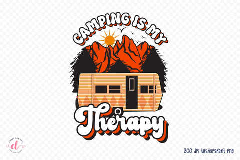 Retro Camping PNG, Camping is My Therapy Sublimation CraftLabSVG 