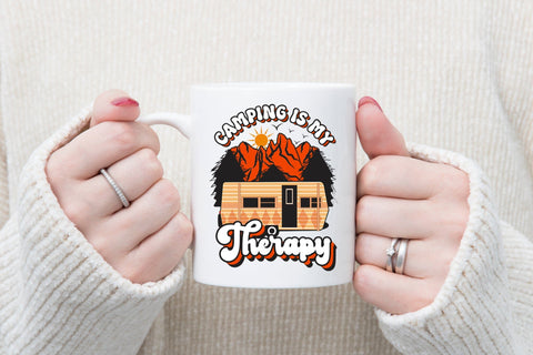 Retro Camping PNG, Camping is My Therapy Sublimation CraftLabSVG 