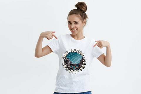 Retro Camping PNG - Eat Sleep Camp Repeat Sublimation CraftLabSVG 