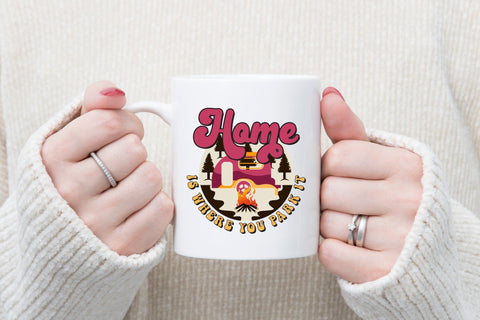 Retro Camping PNG, Home is Where You Park It Sublimation CraftLabSVG 