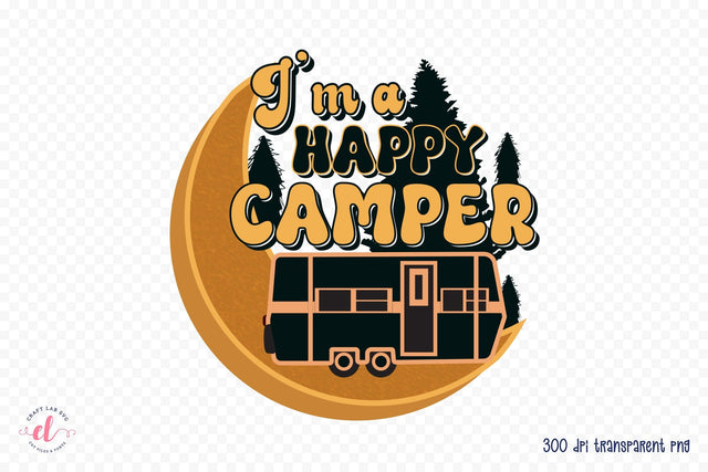 Retro Camping PNG | I'm a Happy Camper Sublimation CraftLabSVG 