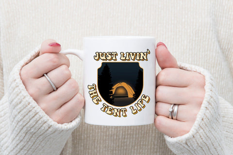 Retro Camping PNG, Just Livin the Tent Life Sublimation CraftLabSVG 