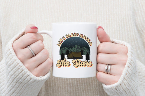 Retro Camping PNG, Let's Sleep Under the Stars Sublimation CraftLabSVG 