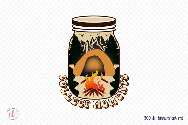 Retro Camping Sublimation | Collect Moments PNG Sublimation CraftLabSVG 