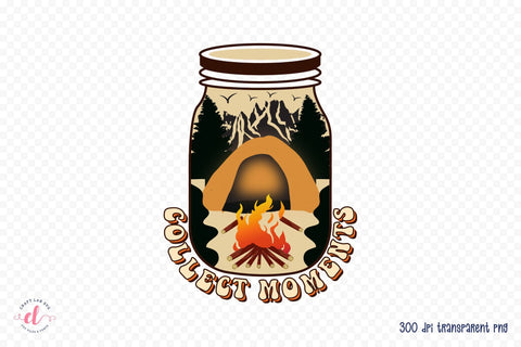 Retro Camping Sublimation | Collect Moments PNG Sublimation CraftLabSVG 