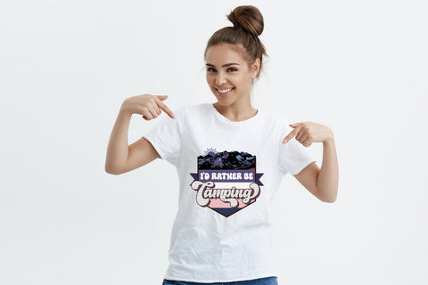 Retro Camping Sublimation, I'd Rather Be Camping PNG Sublimation CraftLabSVG 