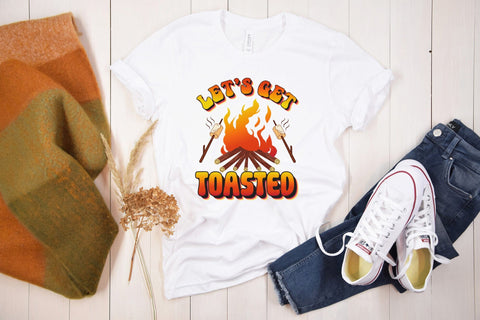 Retro Camping Sublimation - Let's Get Toasted PNG Sublimation CraftLabSVG 