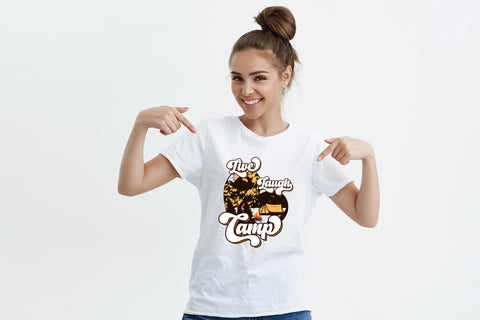 Retro Camping Sublimation, Live Laugh Camp PNG Sublimation CraftLabSVG 