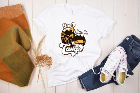 Retro Camping Sublimation, Live Laugh Camp PNG Sublimation CraftLabSVG 