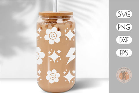 Retro Can Glass Wrap SVG For Beer Coffee 16 Oz SVG OrangeBrushStudio 