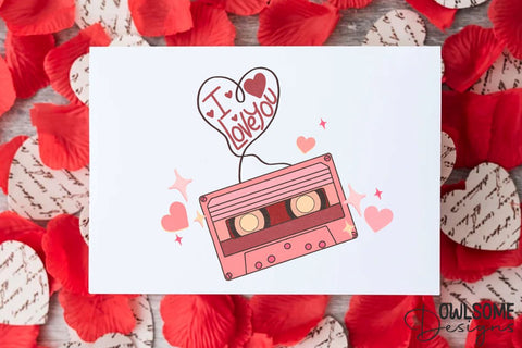 Retro Cassette Valentine PNG Sublimation Sublimation Owlsome.Designs 