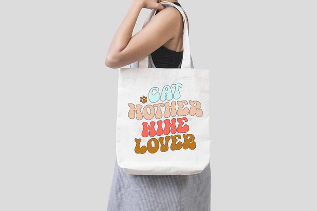 Retro Cat mother wine lover SVG SVGista 