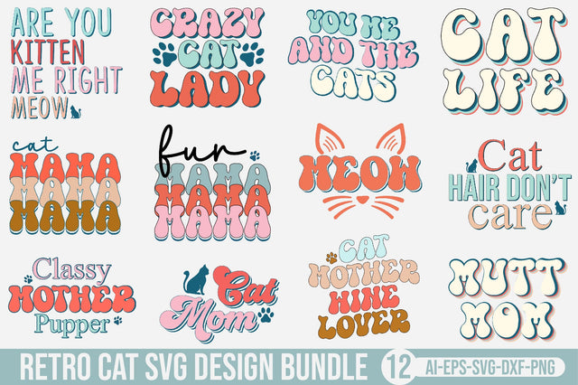Retro Cat svg Design Bundle SVG SVGista 