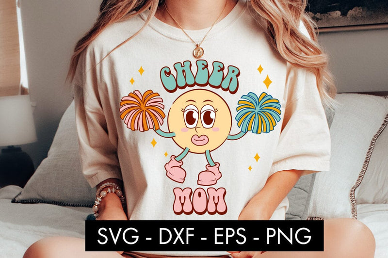 Retro Cheer Mom SVG Cut File PNG Sublimation SVG Freeling Design House 