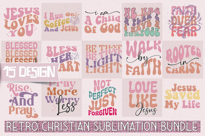 Retro Christian Sublimation Bundle Sublimation Creativeart88 