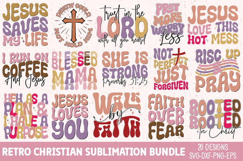 Retro Christian Sublimation Bundle SVG fokiira 