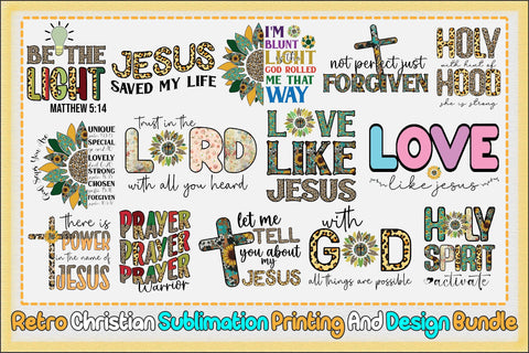 Retro Christian Sublimation Printing And Design Bundle Sublimation Creativeart88 