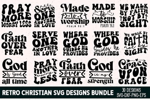Retro Christian SVG Designs Bundle SVG fokiira 