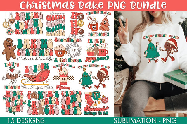Retro Christmas Baking Sublimation PNG Bundle Sublimation Freeling Design House 