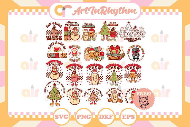 Retro Christmas Bundle / Christmas Sublimation Bundle SVG Artinrhythm shop 