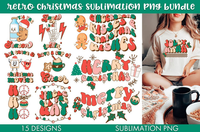 Retro Christmas Bundle PNG Sublimation Sublimation Freeling Design House 